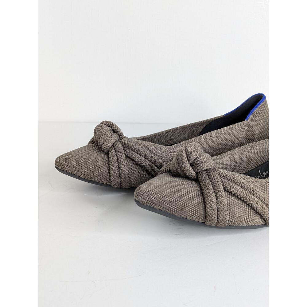 Rothy's The Point II Knot Flats 7.5 Tan Brown Pointed Toe Slip On Washable - Picture 4 of 13